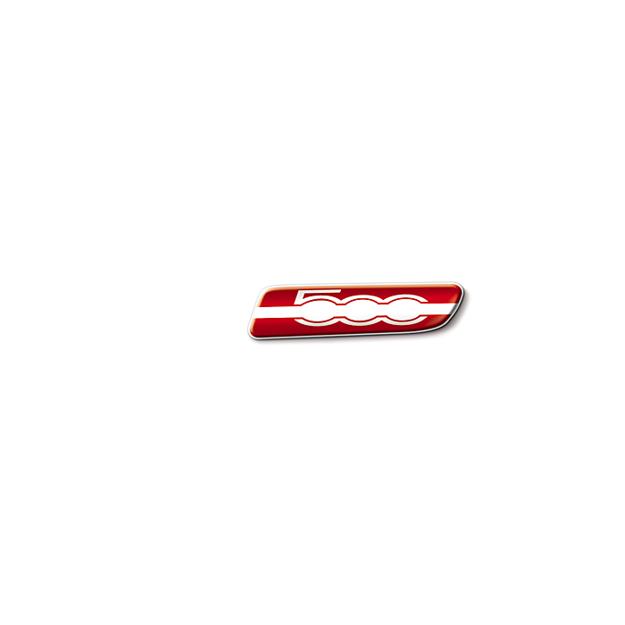 Fiat 500/500c badge 500 logo rood