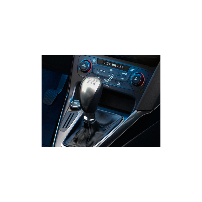 Ford Focus (09/2014 - 03/2018) versnellingspookknop zwart leder en aluminium ontwerp