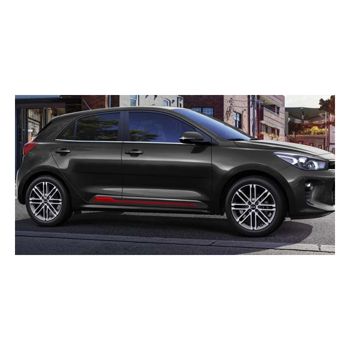 Kia Rio 2017 - .. design sierlijsten piano zwart met rode inleg