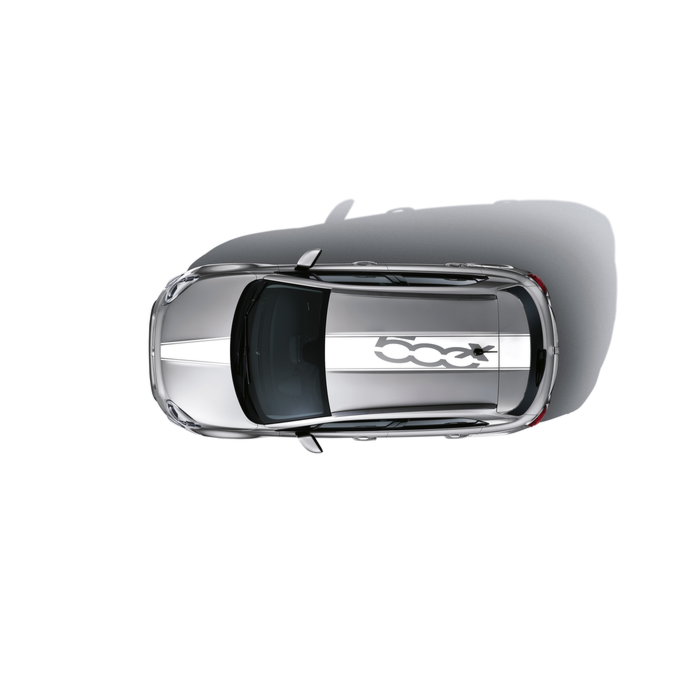Fiat 500X sticker wit voor dak en motorkap