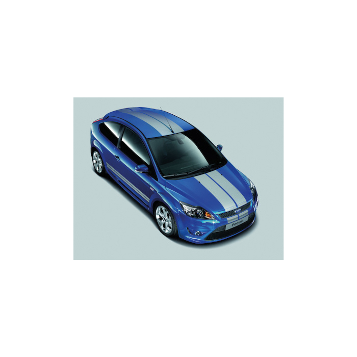 Ford Focus (01/2008 - 12/2010) hatchback GT tailgate stripe kit Performance blauw
