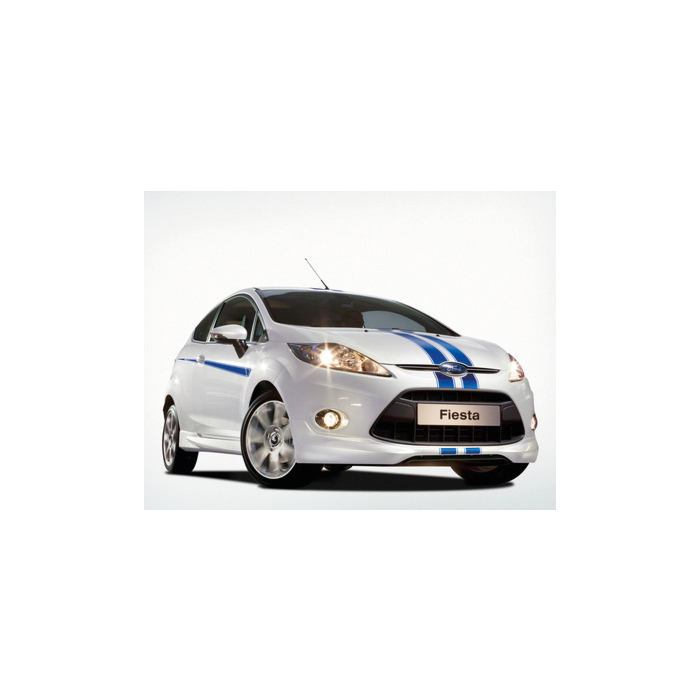 Ford Fiesta (09/2008 - 06/2017) striping voor motorkap en achterlaadklep, blauw