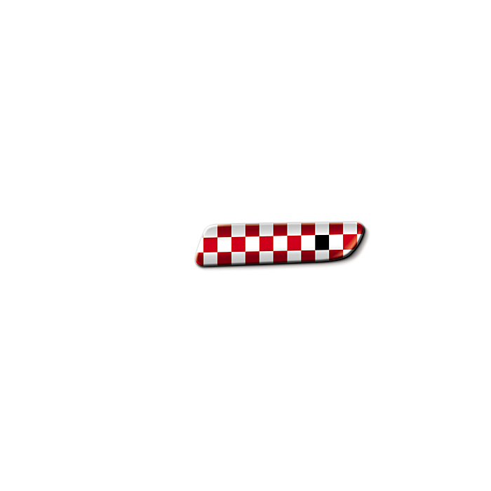 Fiat 500/500c badge rood / wit geblokt