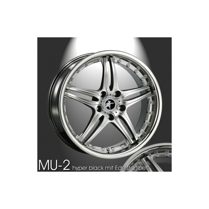 Musketier Citroën C-Crosser / Peugeot 4007 lichtmetalen velg MU-2 8,5x19 hyper zwart met rvs