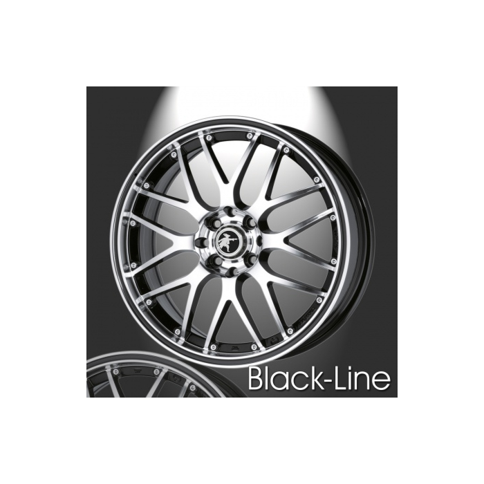 Musketier Citroën C1 / Peugeot 107 / Toyota Aygo 2005 - 2014 lichtmetalen velg Black-Line 6x15 zwart gepolijst, zwarte rand