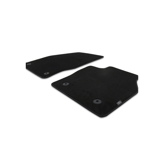 Ford C-MAX (12/2014 - 09/2018) vloermatten velour voorzijde, zwart, met zwart Nukub randen RHD