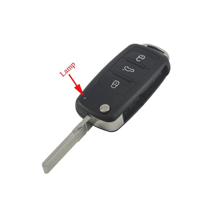 Volkswagen klapsleutelbehuizing met 3 knoppen (nieuw model)