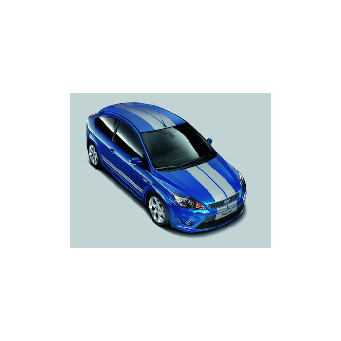 Ford Focus (01/2008 - 12/2010) GT-Stripingset voor voor- en achterbumper, Performance Blue