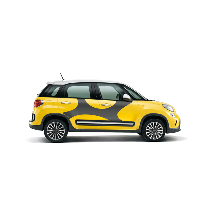 Fiat 500L stickerset 'elastiek' donkergrijs
