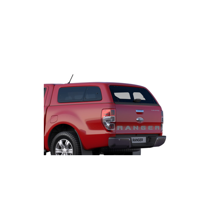 Ford Ranger (02/2019 - ..) dubbele cabine hard top met zijruiten, Race Red