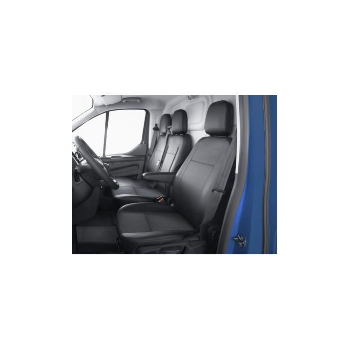 Ford Tourneo / Transit Custom (02/2018 - 09/2023) stoelovertrek premium bestuurdersstoel voor, zwart kunstleer