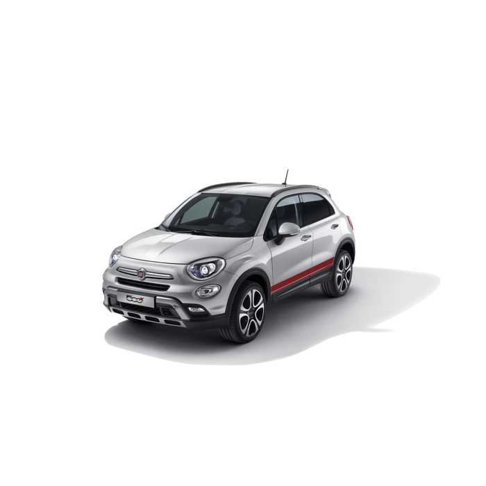 Fiat 500X sticker zijkant rood