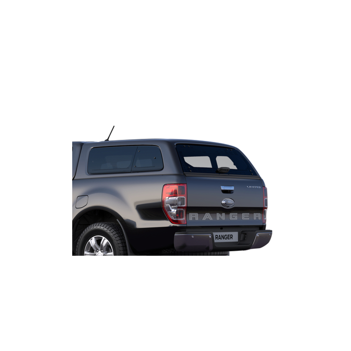 Ford Ranger (02/2019 - ..) dubbele cabine hard top met zijruiten, Absolute Black