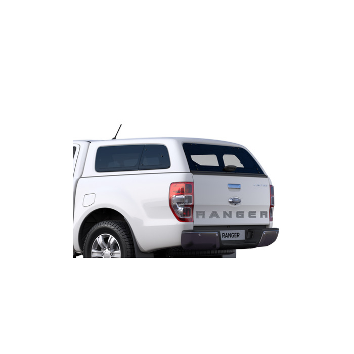 Ford Ranger (02/2019 - ..) dubbele cabine hard top met zijramen, Frozen White
