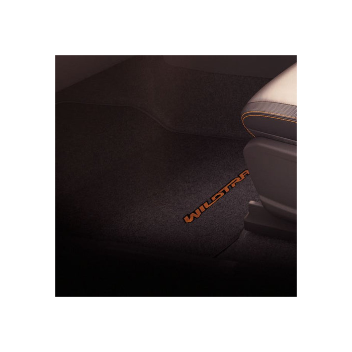 Ford Ranger (11/2011 - 11/2022) vloermatten velour voor, Wildtrak logo, (dubbele cabine) RHD