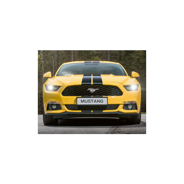 Ford Mustang (03/2015 - 05/2016) racestrepen Over-the-top, glanzend zwart