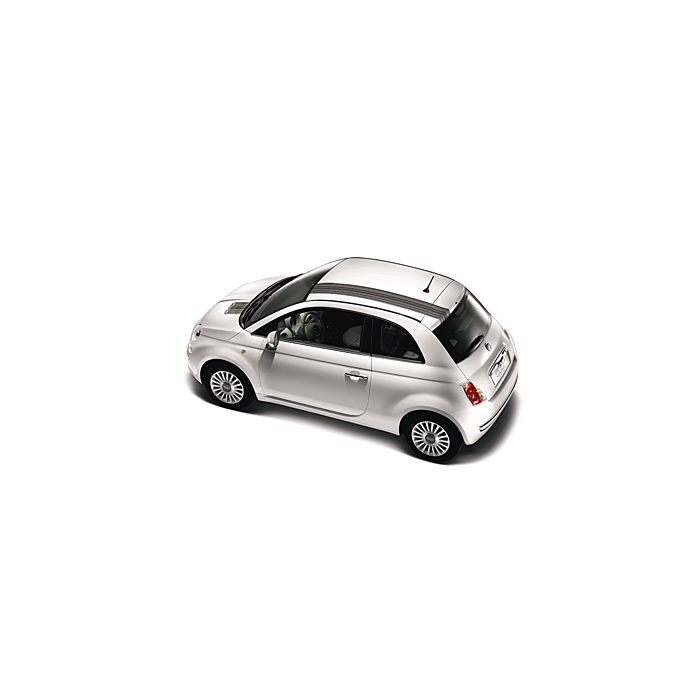 Fiat 500/500c zwart barcode strepen
