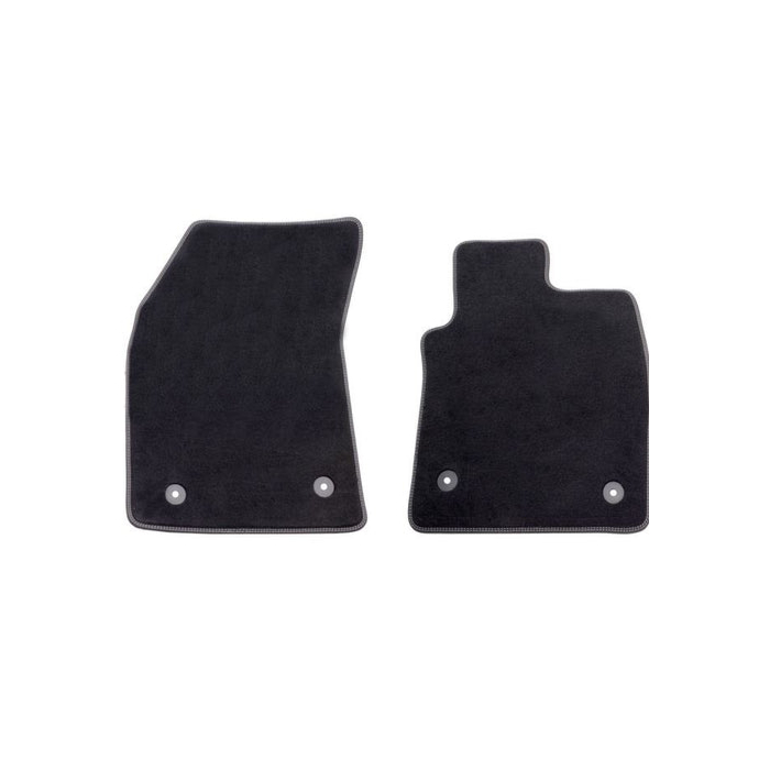 Ford Focus (04/2018 - 06/2020) floor mats Premium velour, front, black with gray stitching RHD (with manual transmission)