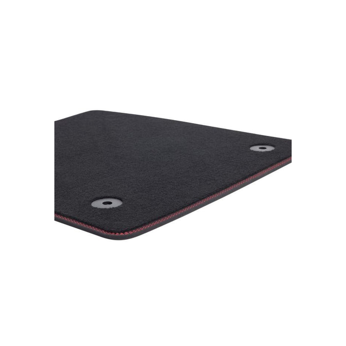 Ford Focus (04/2018 - 06/2020) floor mats Premium velour, front, black with red stitching RHD (with manual transmission)