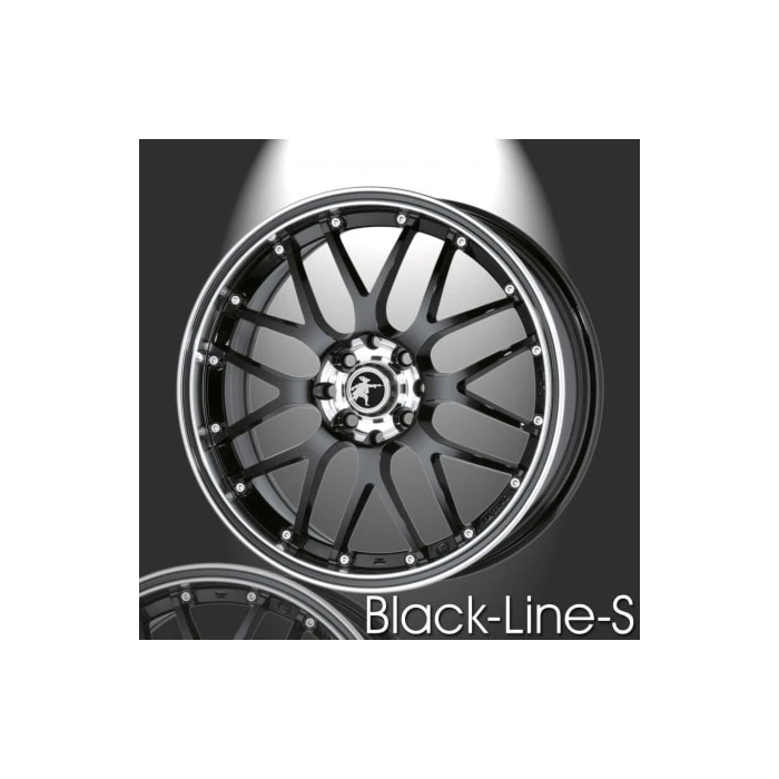 Musketier Peugeot 207 lichtmetalen velg Black-Line-S 7x16 zwart rand gepolijst, zwarte rand