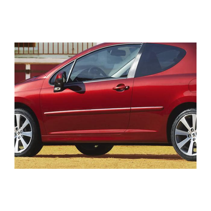 Peugeot 207 3-drs stootlijsten met chroom achterscherm