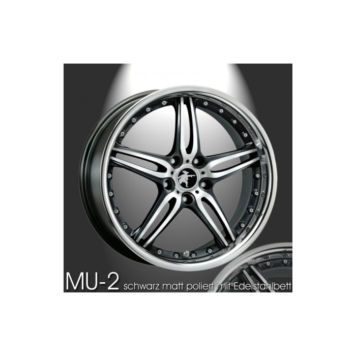 Musketier Peugeot 407 coupé lichtmetalen velg MU-2 9Jx20 mat zwart gepolijst met rvs
