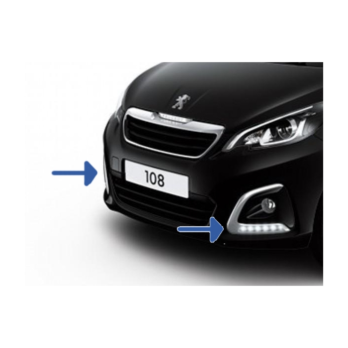 Peugeot 108 sierlijst mistlamp rechts met dagrijverlichting chroom