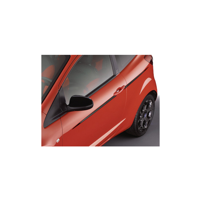 Ford Ka (09/2008 - 05/2016) striping voor zijkant, carbon-look