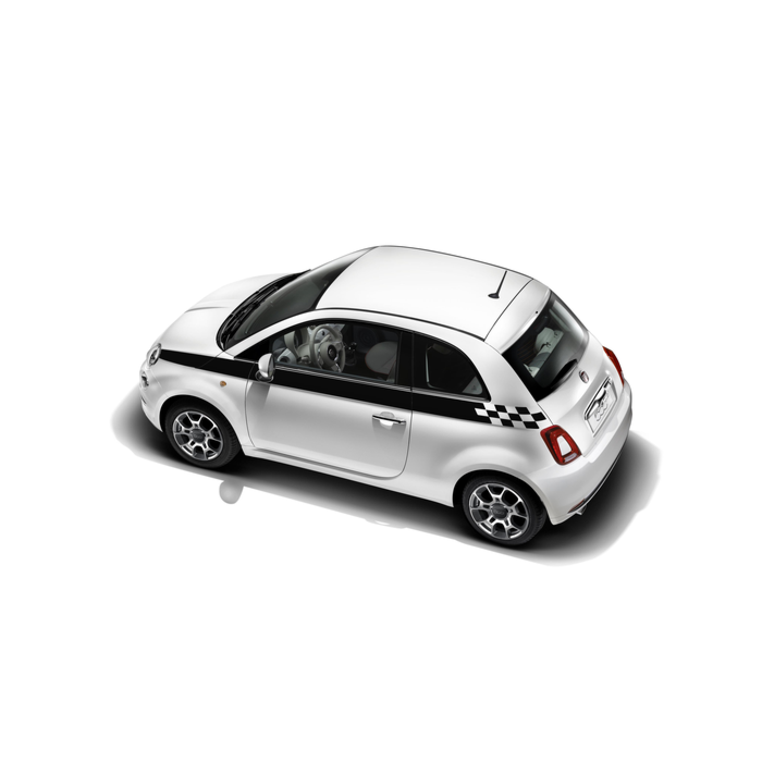 Fiat 500/500c sportstriping voor taillelijn zwart