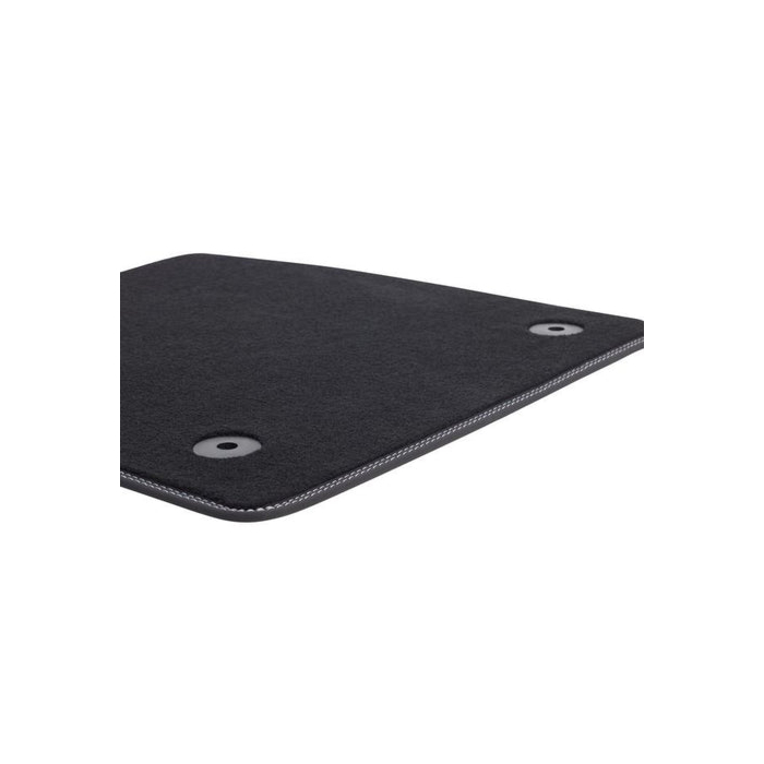 Ford Focus (04/2018 - 06/2020) floor mats Premium velour, front, black with gray stitching RHD (with automatic transmission)