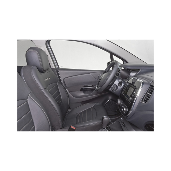 Renault Captur (2013 - 2019) seat covers leather-look Zipper gray stitches