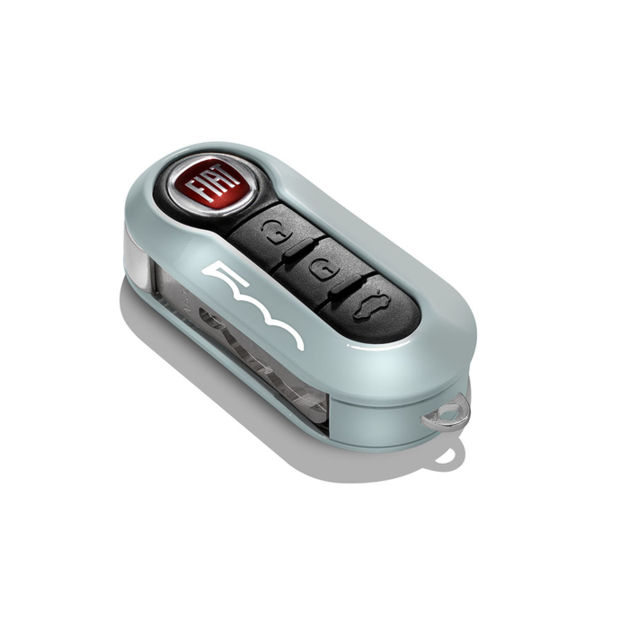 Fiat 500 sleutelbehuizingset lichtblauw en wit met 500-logo