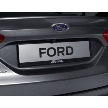 Ford kentekenplaathouder zwart, met wit "FORD" en "BRING ON TOMORROW" opschrift