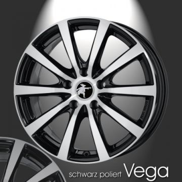 Musketier Citroën DS3 lichtmetalen velg Vega 6x15 zwart gepolijst