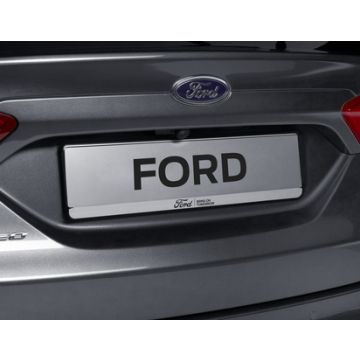 Ford kentekenplaathouder zilver, met blauw Ford ovaal en zwart "BRING ON TOMORROW" opschrift