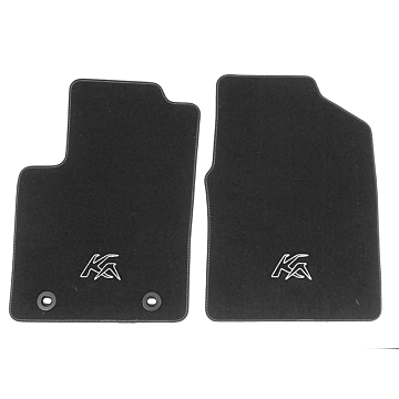 Ford Ka (09/2008 - 09/2012) vloermatten, premium velours voor, zwart met Ka-logo