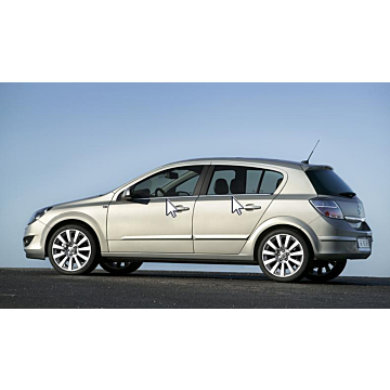 Opel Astra H hatchback chrome window strips (4 pieces)