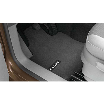 Volkswagen Caddy 2010 - .. vloermatten Premium voor met Caddy opschrift met drukknop-bevestiging