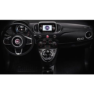 Fiat 500/500c dashboard wrapping micro-carbon zwart - lange deel