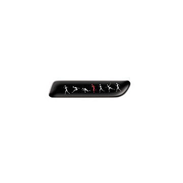 Fiat 500/500c badge zwart humanoid met zilver motief