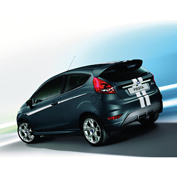 Ford Fiesta (09/2008 - 06/2017) striping voor dak en dakspoiler, wit