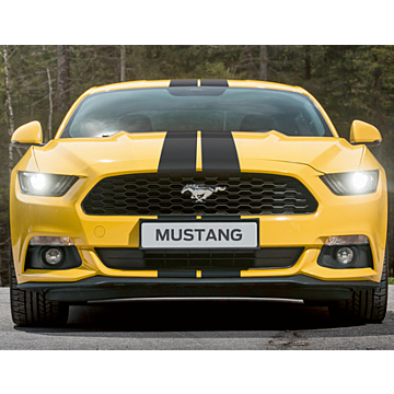 Ford Mustang (03/2015 - 05/2016) racestrepen Over-the-top, mat zwart