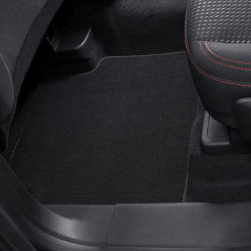 Ford Kuga (12/2019 - ..) vloermatten Premium velours voor en achter, zwart met dubbel grijs stiksel RHD