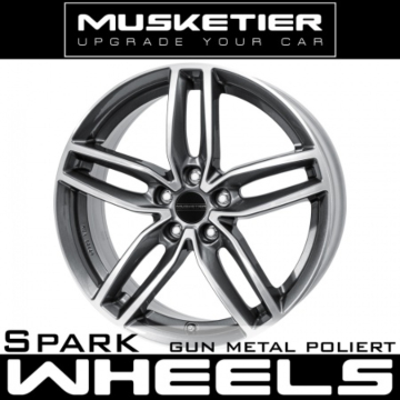 Musketier Citroën C-Crosser / Peugeot 4007 lichtmetalen velg Spark 7,5x17 gun metal gepolijst