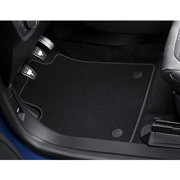 Ford Fiesta (07/2017 - 2023) / Puma (10/2019 - ..) vloermatten, premium velours voor, met metaalgrijze stiknaden
