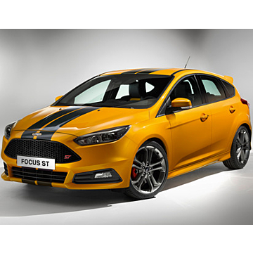 Ford Focus (09/2014 - 03/2018) ST racestrepen Over-the-top, glanzend zwart