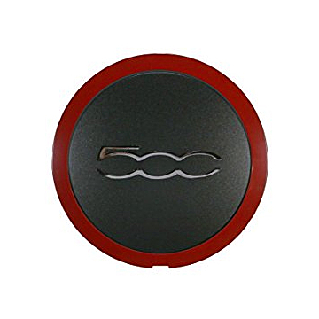 Fiat 500 naafkap zwart / rood