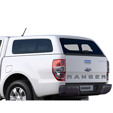 Ford Ranger (02/2019 - ..) dubbele cabine hard top met zijramen, Frozen White