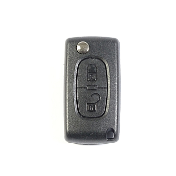 Citroën klapsleutelbehuizing met 2 knoppen MET batterij op de printplaat