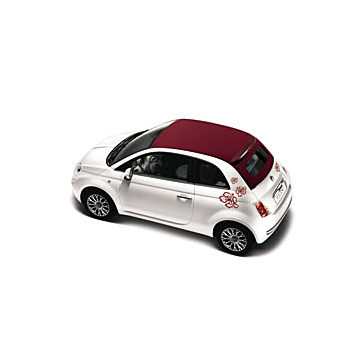 Fiat 500/500c sticker hibiscus zwart